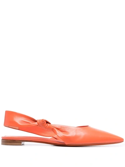 Santoni Knotted Slingback Sandals In Orange