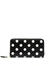 Comme Des Garçons Polka-dot Print Wallet In Schwarz