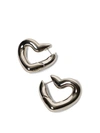 BALENCIAGA SHINY SILVER-TONE LOOP HEART EARRINGS