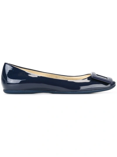 Roger Vivier Gommette Leather Ballets In Blue