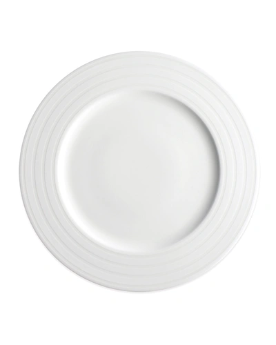 Caskata Cambridge Stripe White Rimmed Dinner Plates, Set Of 4