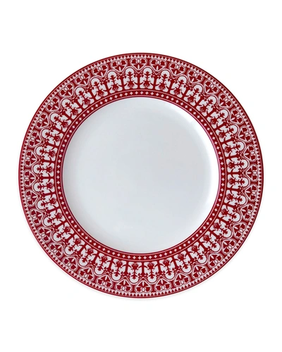 Caskata Casablanca Crimson Rimmed Dinner Plates, Set Of 4