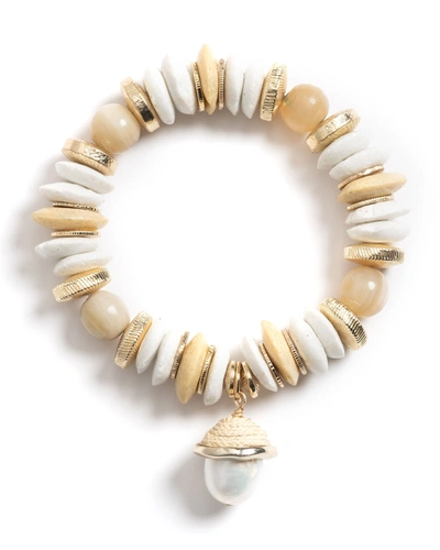 Akola Aster Cultured Pearl Charm Stretch Bracelet In Multi