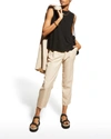 Eileen Fisher Organic Cotton Jersey Crewneck Tank In Black