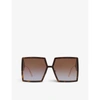 Dior 30montaigne Su Square Sunglasses, 58mm In Brown