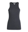 James Perse Ribbed Cutaway Tank Top In Blue