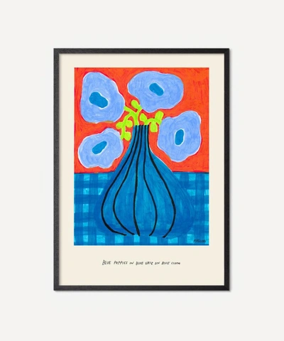 Pstr Studio Unframed Blue Poppies Print In Assorted