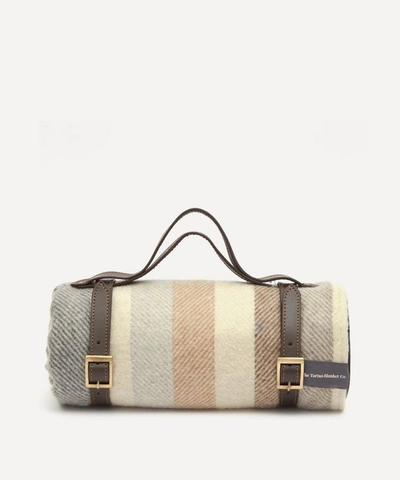 The Tartan Blanket Co. Neutral Stripe Recycled Wool Picnic Blanket