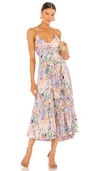 Astr Blythe Dress In Coral Multi