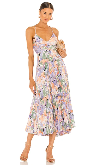 Astr Blythe Dress In Coral Multi