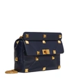 Valentino Garavani Roman Stud Large Quilted Leather Shoulder Bag In Blue