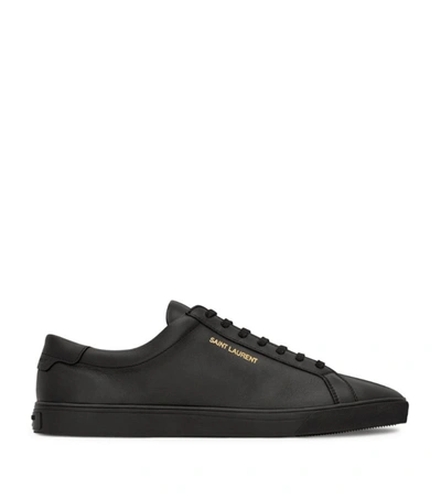 Saint Laurent Men's Sl/10 Court Classic Perforated Leather Trainers In Black