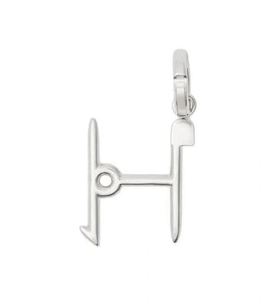 Burberry Silver Kilt Pin H Alphabet Charm In Palladium