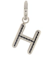 BURBERRY BURBERRY LEATHER-TOPSTITCHED 'H' ALPHABET CHARM IN PALLADIUM/BACK