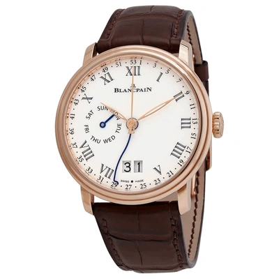 Blancpain Villeret Automatic White Dial Mens Watch 6637-3631-55b In Brown / Gold / Rose / Rose Gold / White