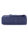 Eddie Bauer Herringbone Cotton Blanket In Navy