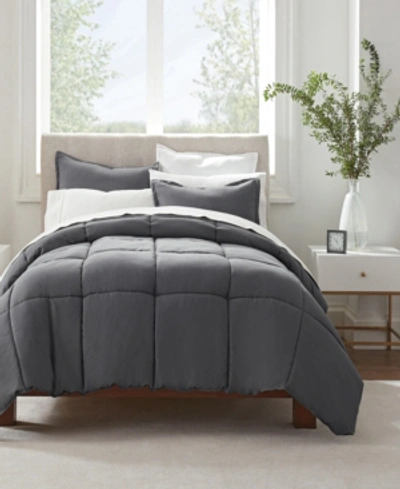 Serta Simply Clean Antimicrobial Twin Extra Long Comforter Set, 2 Piece In Gray