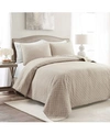 Lush Decor Ava Cotton 3 Piece Quilt Set, King In Neutral