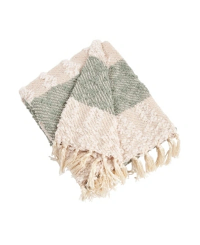 Saro Lifestyle Nubby Design Striped Throw In Sage