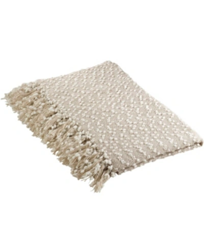 Saro Lifestyle Woven Nubby Throw In Beige