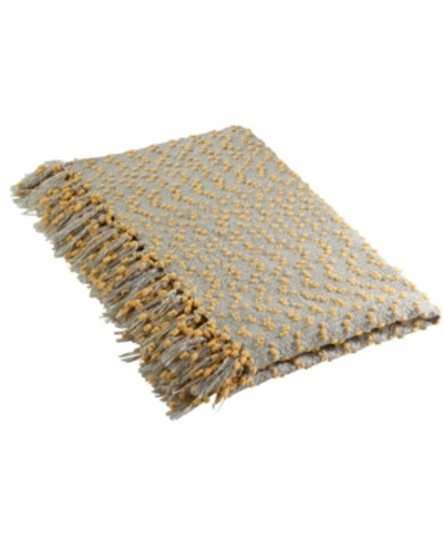 Saro Lifestyle Woven Nubby Throw In Mustard