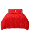 Nestl Bedding Pinch Pleat 3-pc. Duvet Cover Set, King In Cherry Red