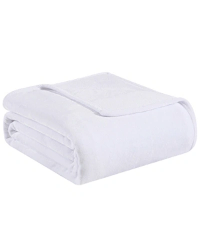 Tommy Bahama Solid Ultra Soft Plush Fleece Blanket, Twin In White