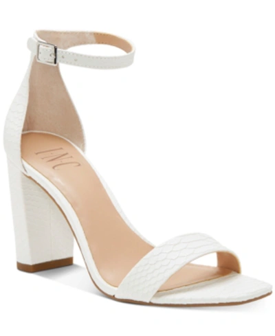 Inc International Concepts Women's Lexini Two-piece Sandals, Created For Macy's In White Snake