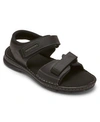 Rockport Darwyn Mens Leather Ankle Strap Fisherman Sandals In Black