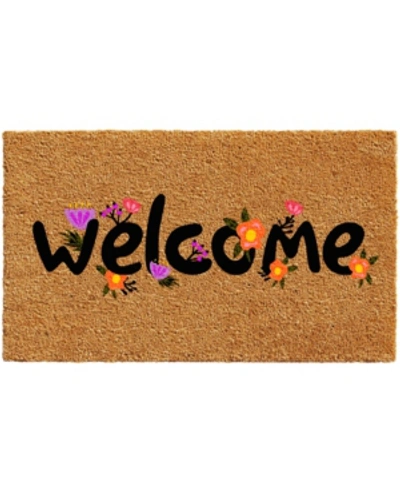 Home & More Spring Welcome Coir/vinyl Doormat, 17" X 29" In Multi