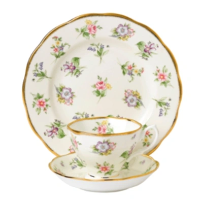 ROYAL ALBERT 100 YEARS 1920 3-PIECE SET , TEACUP SAUCER & PLATE