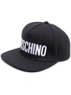 MOSCHINO LOGO-PRINT FLAT CAP