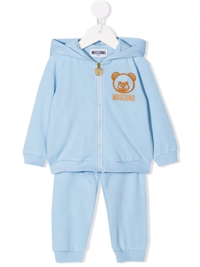 Moschino Babies' Teddy Bear-patch Tracksuit Set In Blue