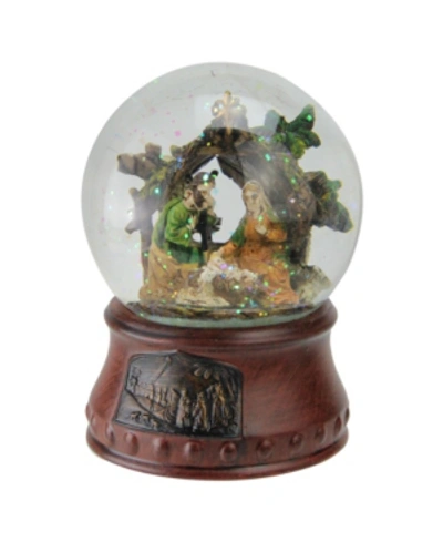 Northlight 5.5" Musical Christmas Nativity Water Snow Dome Decoration In Brown