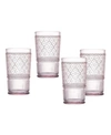 Godinger Claro Highball Glasses, Set Of 4 In Pink