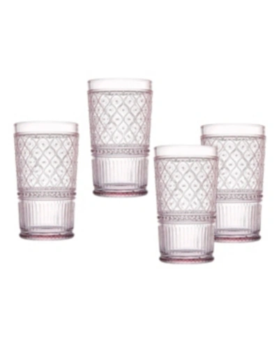 Godinger Claro Highball Glasses, Set Of 4 In Pink