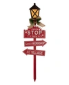 Glitzhome Wooden Christmas Yard Stake With Led Light In Multi