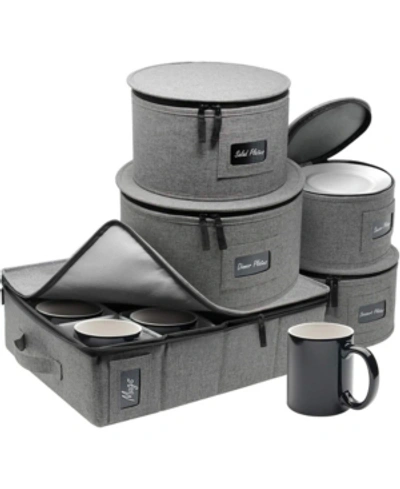 Sorbus Dinnerware Storage Set, 5 Pieces In Gray