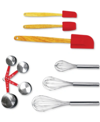 Berghoff Bakers 10pc Tool Set In Silver/ Red