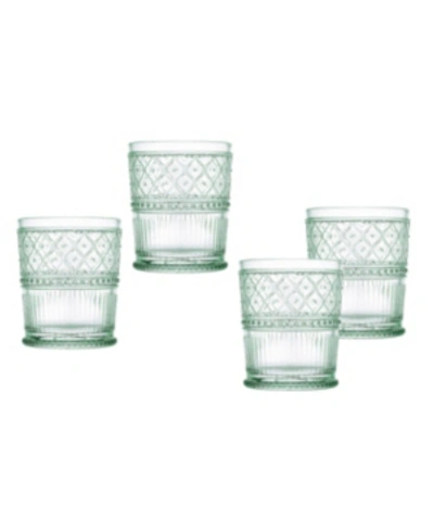Godinger Claro Double Old-fashioned Glasses, Set Of 4 In Green
