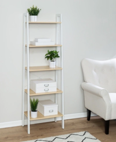 Honey Can Do Metal & Wood Veneer A-frame Ladder Shelf With 5-tiers In White