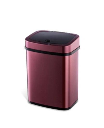 Nine Stars Group Usa Inc Rectangular Motion Sensor Trash Can, 3.2 Gallon In Medium Red