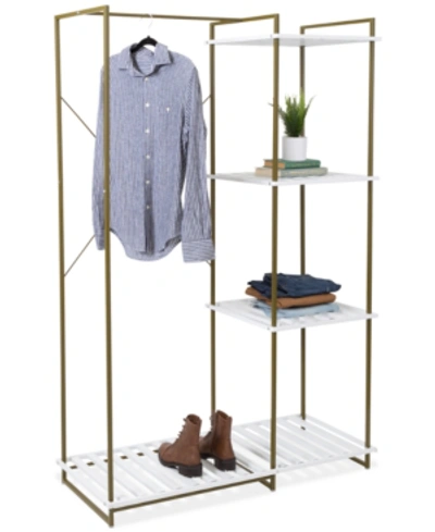 Honey Can Do Freestanding Open Metal Closet Wardrobe In Olive