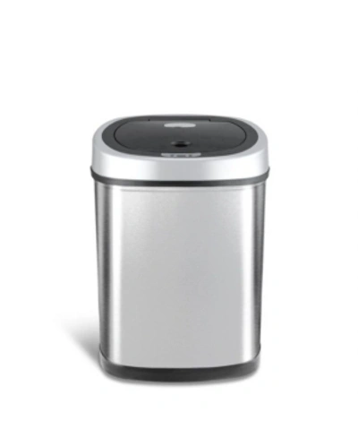Nine Stars Group Usa Inc Rectangular Motion Sensor Trash Can, 11.09 Gallon In Silver Tone