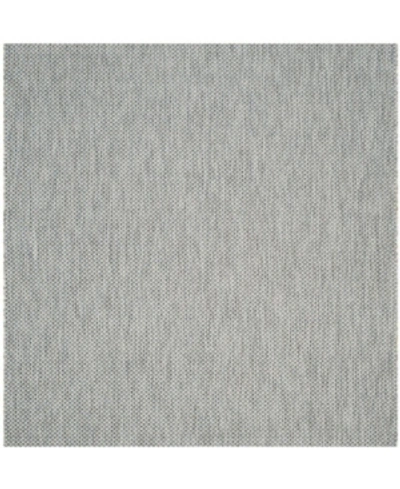 Safavieh Courtyard Cy8521 Gray And Navy 5'3" X 5'3" Sisal Weave Square Outdoor Area Rug