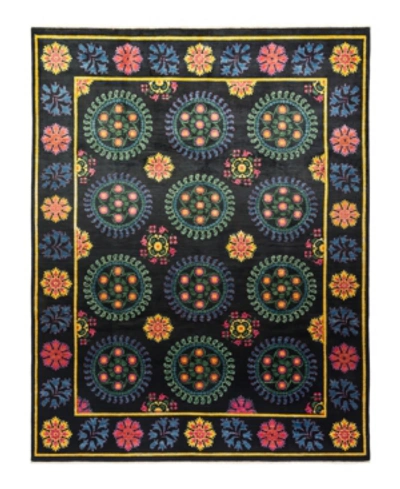 Adorn Hand Woven Rugs Suzani M1695 9' X 11'5" Area Rug In Black