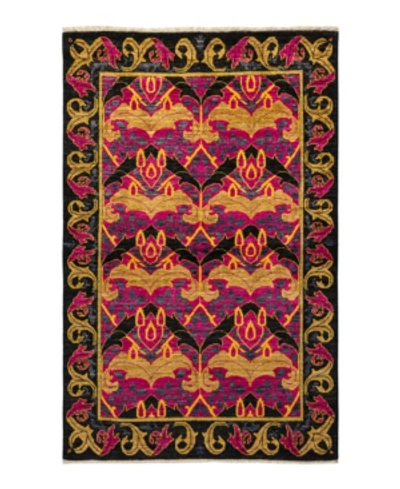 Adorn Hand Woven Rugs Arts And Crafts M1655 3'10" X 6' Area Rug In Black