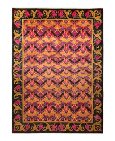 Adorn Hand Woven Rugs Arts And Crafts M1641 9'1" X 12'4" Area Rug In Black