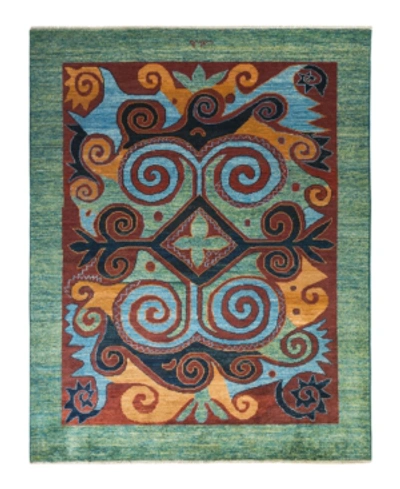 Adorn Hand Woven Rugs Modern M1681 7'8" X 10' Area Rug In Green