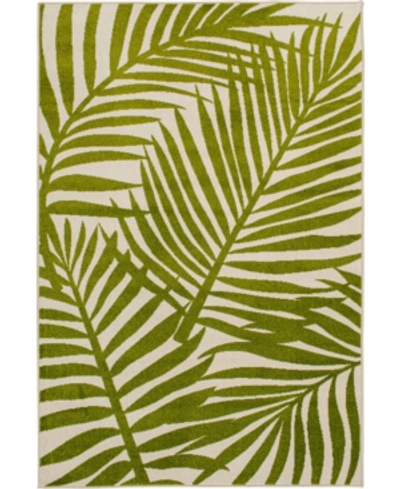 Portland Textiles Closeout!  Tropicana Palms 5' X 7'3" Outdoor Area Rug In Cream